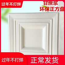 Disposable Paper Tray Dinner Plate Thickened Fruit Refreshment Plate Outdoor Grill Pan Painting Handmade Square Paper Tray
