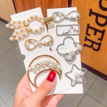 Net Red Pearl hairclip Super fairy clip Korean girl frog clip banghai clip edge clip hairpin clip headdress