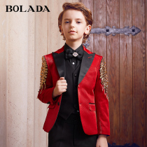  Boys  suit suit Childrens suit dress Big boy host catwalk performance flower girl piano performance suit Autumn