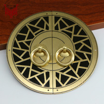 New Chinese style retro wardrobe cabinet round panel bronze handle Ming Qing furniture copper accessories pure copper cabinet door copper handle