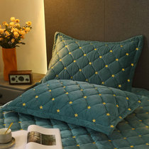 Crystal suede embroidered coral suede pillowcase pair with thickened warm crystal suede milk suede pillow core set single double