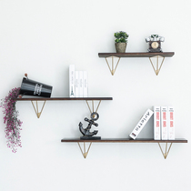 Living room wall shelf solid wood wall partition Nordic minimalist one word shelf wall hanging bookshelf TV wall shelf