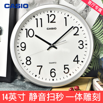 CASIO Kasio Hung Clocks Living Room Home Clock Decoration Mute Bedroom Quartz Clock Table Hanging Watch Light Extravagant Fashion
