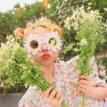 Net red ins Wind small Daisy sunglasses creative wedding photo personality sunflower glasses funny photo props