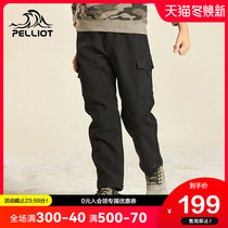 Besch and outdoor childrens soft shell pants men and womens autumn warm breathable slim stretch fleece charge trousers