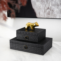 Modern light and luxury square jewelry storage box model room dressing table display high-end decorative boxes and high-end decorations