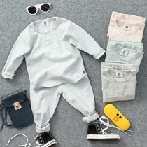 Fall new children Leisure Home Clothing Boy Girl Autumn Clothes Plus Autumn Pants Two Sets Baby Underwear Suit