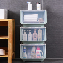  King-size childrens toy storage box Front open plastic finishing box side open door clamshell clothes snack storage box