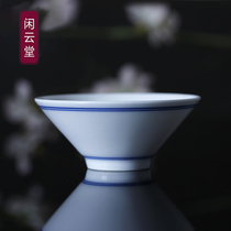 Jingdezhen kung fu tea cup personal cup hand-painted blue and white ceramic tea cup hand-painted double-ring small tea cup