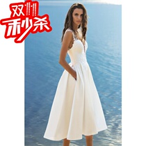 The 2018 summer dress sexy v-neck condole woman V-tiegue dress