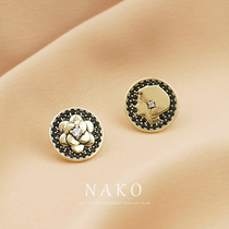 NAKO retro harbor style asymmetric earrings 2021 New Tide ins earrings minimalist metal cold wind earrings