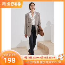 Ibuboth ibudu2022 spring autumn new retro double-row buttoned gow-suit loose suit jacket long sleeve woman