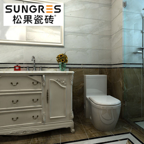 Pinecone Modern Simple Light Gray Marble Full Glazed Tile Toilet Kitchen Wall Tiles Floor Tiles 300 600