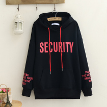 Autumn new fattening increase womens womens students 200kg fat mm hooded coat loose size long sleeve sweater women