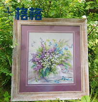 Precision printing French DMC cross stitch kit Living room bedroom hanging painting Flower wildflower glass vase