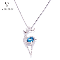 2021 new all the way you deer necklace female 925 sterling silver Christmas gift minimalist niche choker