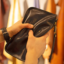 New Handmade Head Layer Bull Leather Mens Handbag Genuine Leather Large Capacity Business Hand Grab Bag 100 Hitch Casual Hand Grip Bag