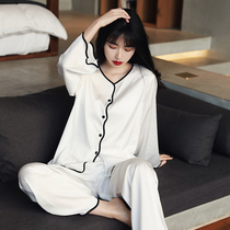 High quality~URBAN upstart VIRRI CIAGA WOMENs ice silk pajamas summer long-sleeved trousers suit