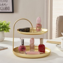Nordic Golden Double-deck Containing Pan Jewelry Rack Bedroom Hyun Guan Dresden Dresden cosmetic containing tray table hem