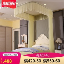 Double rail rail household meter bed ceiling 2m European Princess 1 8m court ceiling U-shaped luxury mosquito net