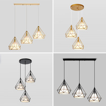 Nordic restaurant chandelier modern simple creative personality cafe bar three-headed industrial style lamps and lanterns