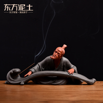 Oriental clay Dehua ceramic Boya Fuqin ornament living room purple sand Zen creative handicraft ornaments