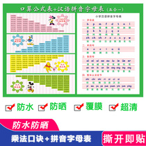 Multiplication formula table Pinyin alphabet First grade kindergarten children learn flip chart addition subtraction multiplication and division stickers