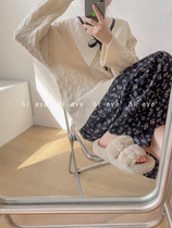 Autumn-winter Japanese tie-up doll collar lacing stitch sweatshirt clothed blouse sweater sweater Han version 100 hitch fashion long sleeves