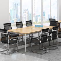 Desk conference table and chairs combination minimalist modern meeting room Meeting long table large small long bar table in negotiation table