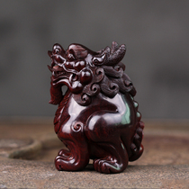 Fuyunchang Indian small leaf red sandalwood carving rue beast beautiful ornaments writing hand-held office decorations