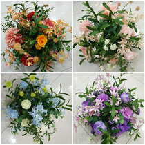 New wedding props road flower catwalk road flower guide silk flower simulation flower wedding stage decoration flower art