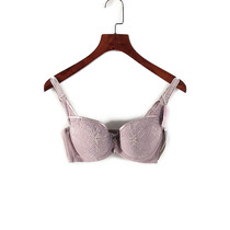 Si brand new counter withdrawal cabinet light purple big chest pattern comfortable upper support gathering bra 14642