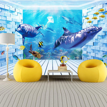 Underwater World 3d mural restaurant wallpaper swimming pool childrens room background wall hotel theme wallpaper