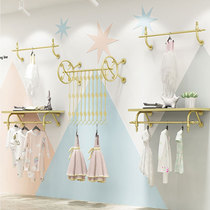 Net red clothing store wall side hanging display stand childrens clothing womens clothing store wall-mounted hanger simple hanging clothes shelf