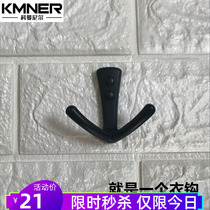 Comanier KMNER entrance wall black coat hook Bathroom living room door rear single hook can be free of drilling