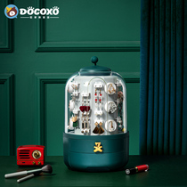 Jewelry Containing Box Earrings Hand-decorated Ear Nail Necklace Large Capacity Visible Multifunction Home Dresser Containing box