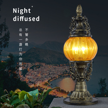 New Chinese outdoor waterproof solar column headlight gate wall courtyard garden light connection outdoor villa custom-made