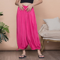 Indian womens national style solid color wide leg pants 8 colors optional light and comfortable ethnic Autumn New