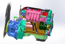 Electronic injection engine electronic control gasoline engine 3D model drawing Solidworks design with STP