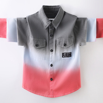 Boy shirt spring coat Boy tide 2022 Spring and Autumn new mode of the big boy color color - colored boy shirt long sleeve children