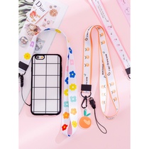 Mobile phone hanging neck rope high-grade universal lanyard childrens chain telescopic wrist rope cute anti-lost Net Red original