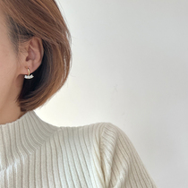 YIMIJEWEL Super Flash Temperament Diamond Mosquito Incense Plate Ear Clip No Ear Piercing Female Round Face Thin Earrings 925 Silver Stud Earrings