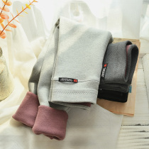 Gush bottom pants woman outside wearing thin suede thickened autumn and winter small feet high waist gray can outwear pure cotton lengthened warm pants