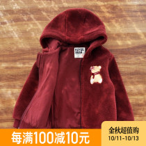 Girls winter clothes new childrens foreign style coat autumn and winter womens children Winter cotton padded cotton coat lamb cashmere 2021