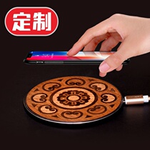 Gift company logo custom carved wooden handmade mosaic color 10W universal wireless fast charger