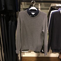 Benni Road Mens Sweater Long Sleeve Autumn and Winter Pure Color Shirt Collar False Two Pullover Mens Tide 88835101