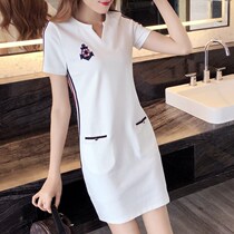 Tide brand 2021 summer slim dress female new size womens casual sports long slim straight skirt