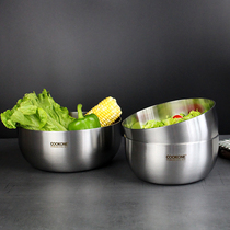 304 stainless steel soup bowl Three-layer steel one-piece forming noodle bowl Household soup bowl egg beating and basin induction cooker is available