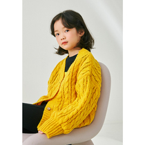 Pear small leisure childrens clothing boys and girls sweater coat 2021 autumn and winter New middle childrens twist knitted cardigan tide