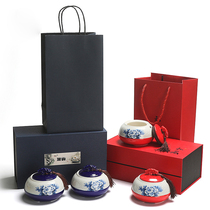 New tea cans packaging empty gift box Ceramic sealed cans double cans and half pounds of black tea green tea packaging universal customization